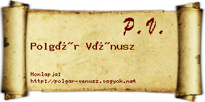 Polgár Vénusz névjegykártya